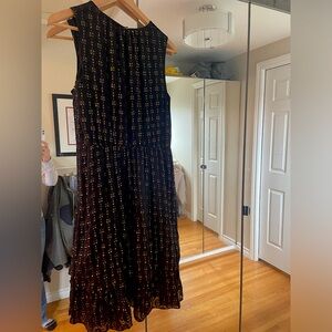 J Crew tea length dress, navy, size 6.
